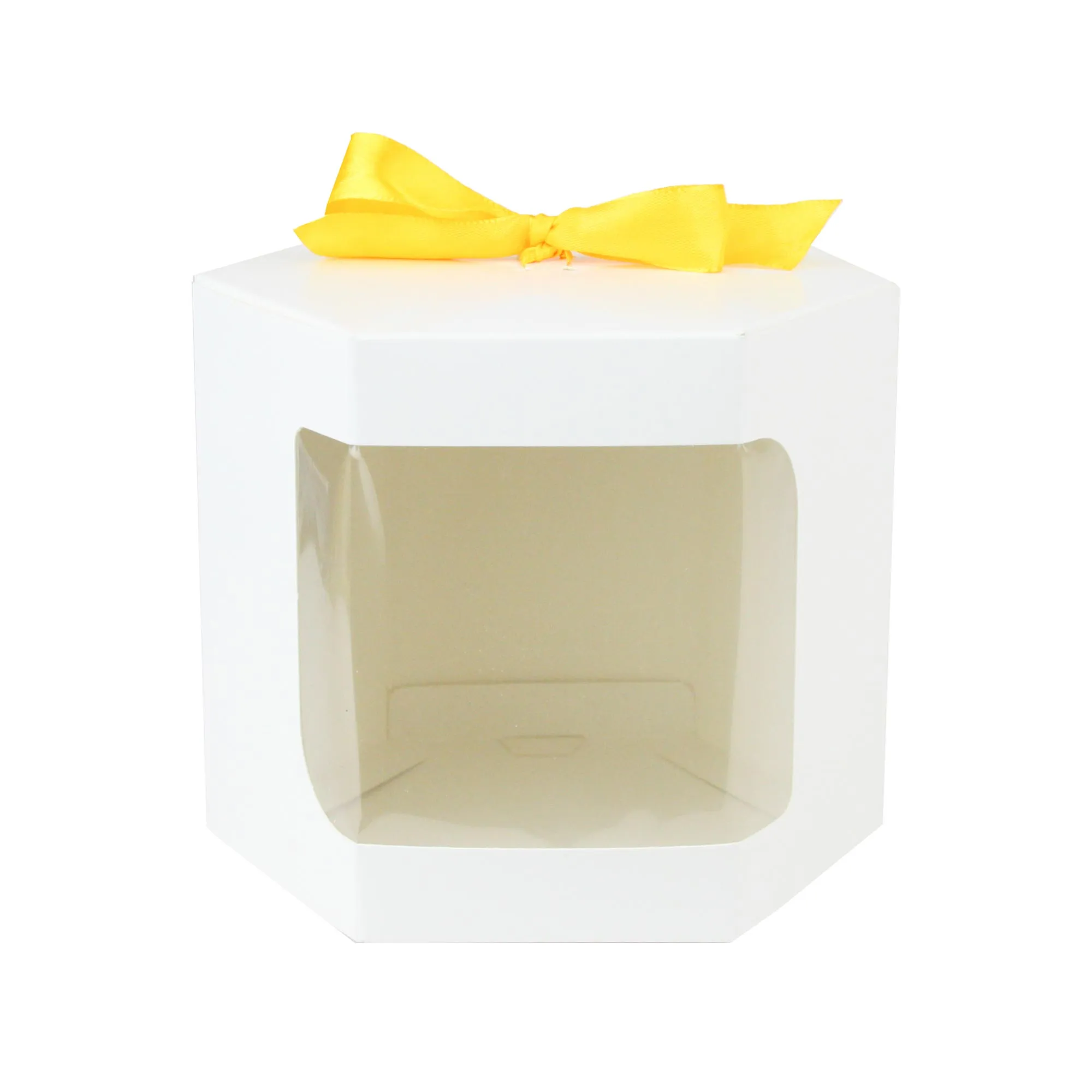 White Hexagon Kraft Gift Boxes Pack of 12 (Sizes Available)