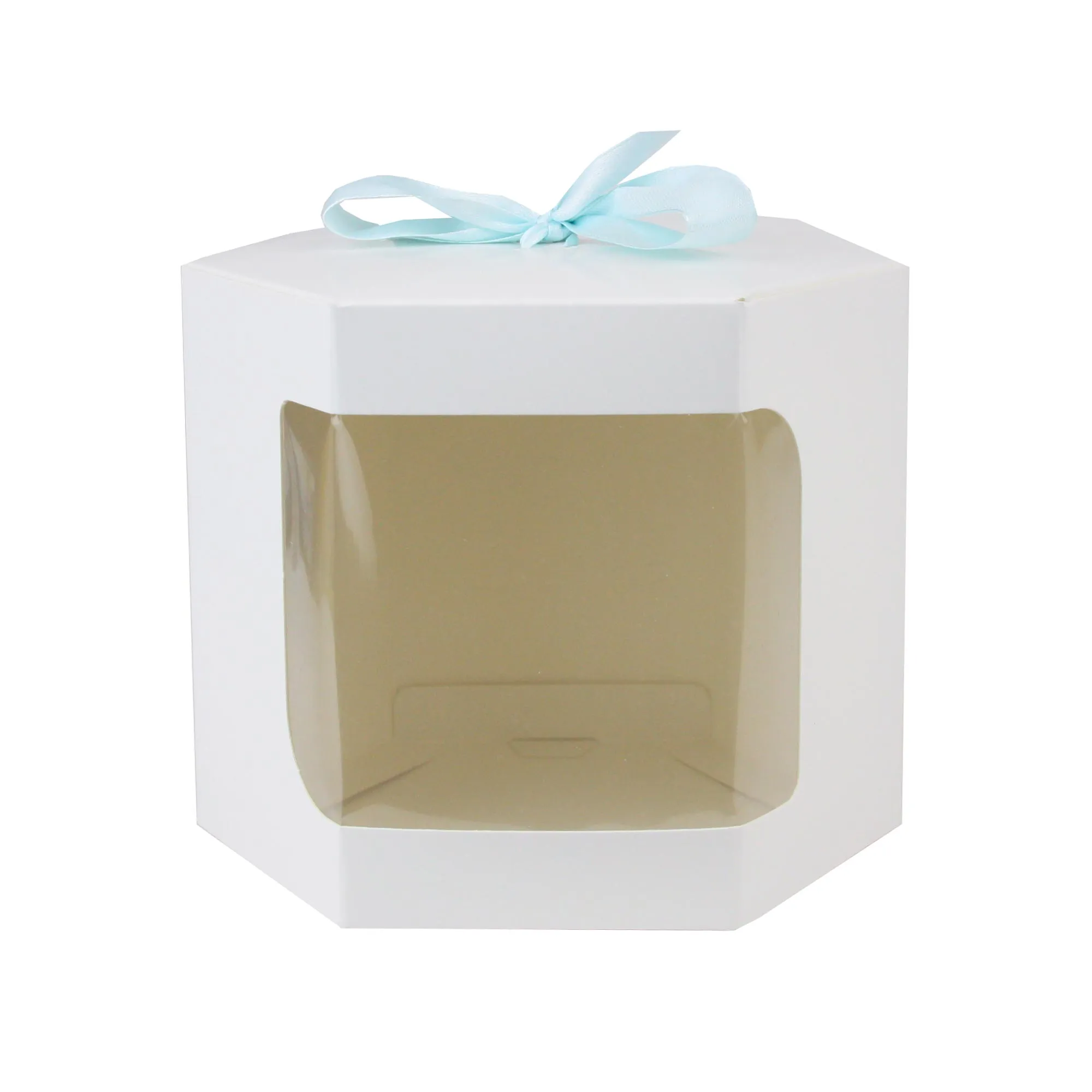 White Hexagon Kraft Gift Boxes Pack of 12 (Sizes Available)