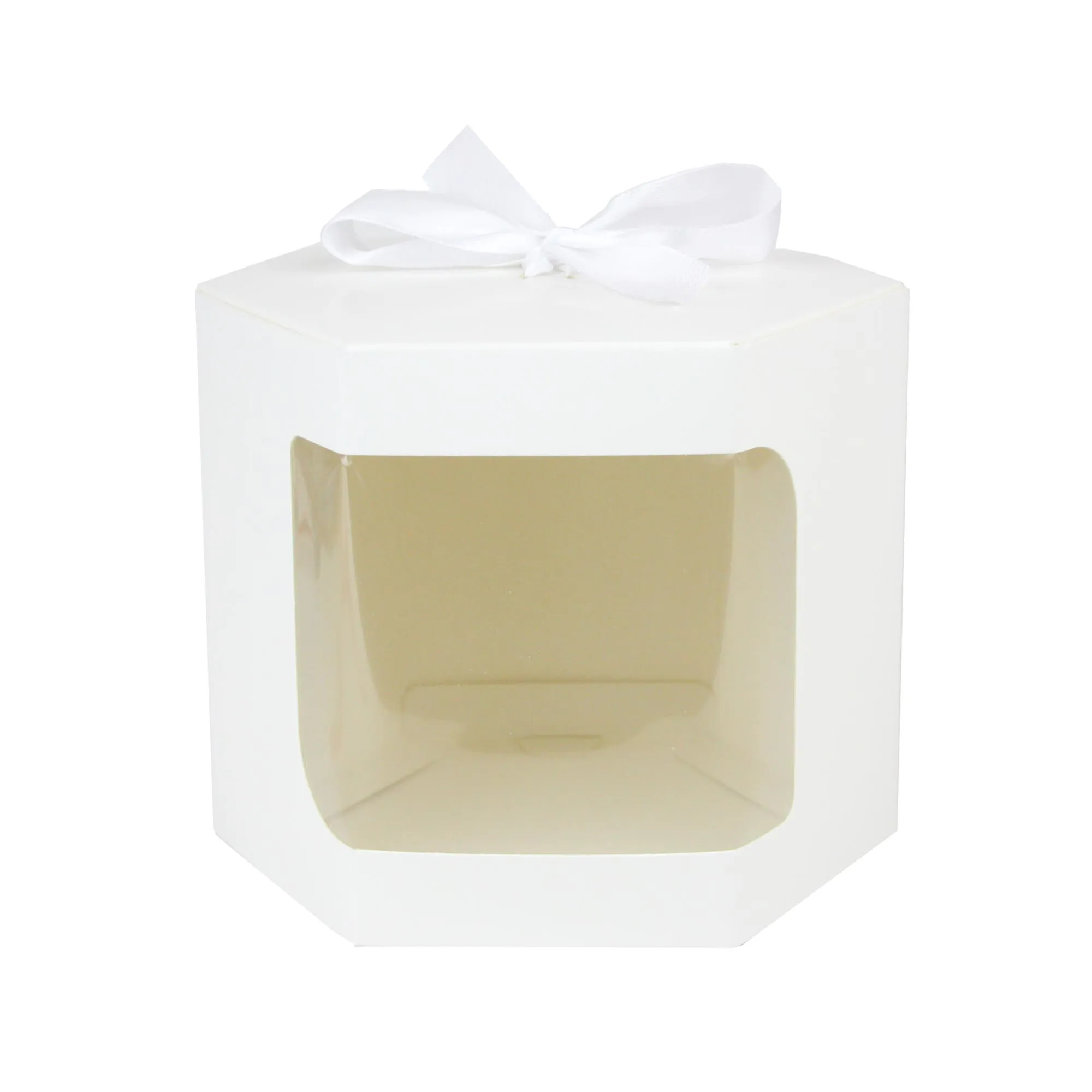 White Hexagon Kraft Gift Boxes Pack of 12 (Sizes Available)