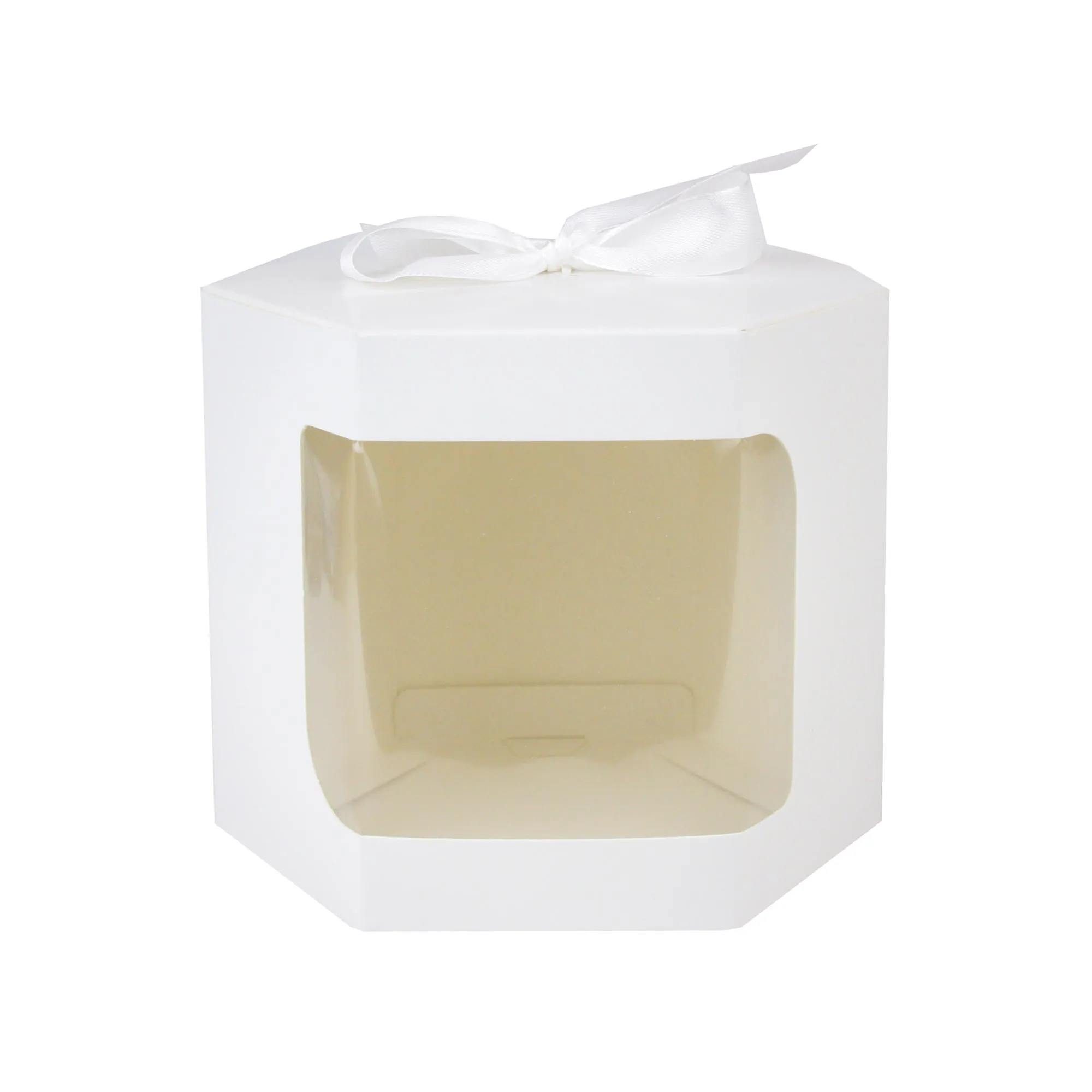 White Hexagon Kraft Gift Boxes Pack of 12 (Sizes Available)