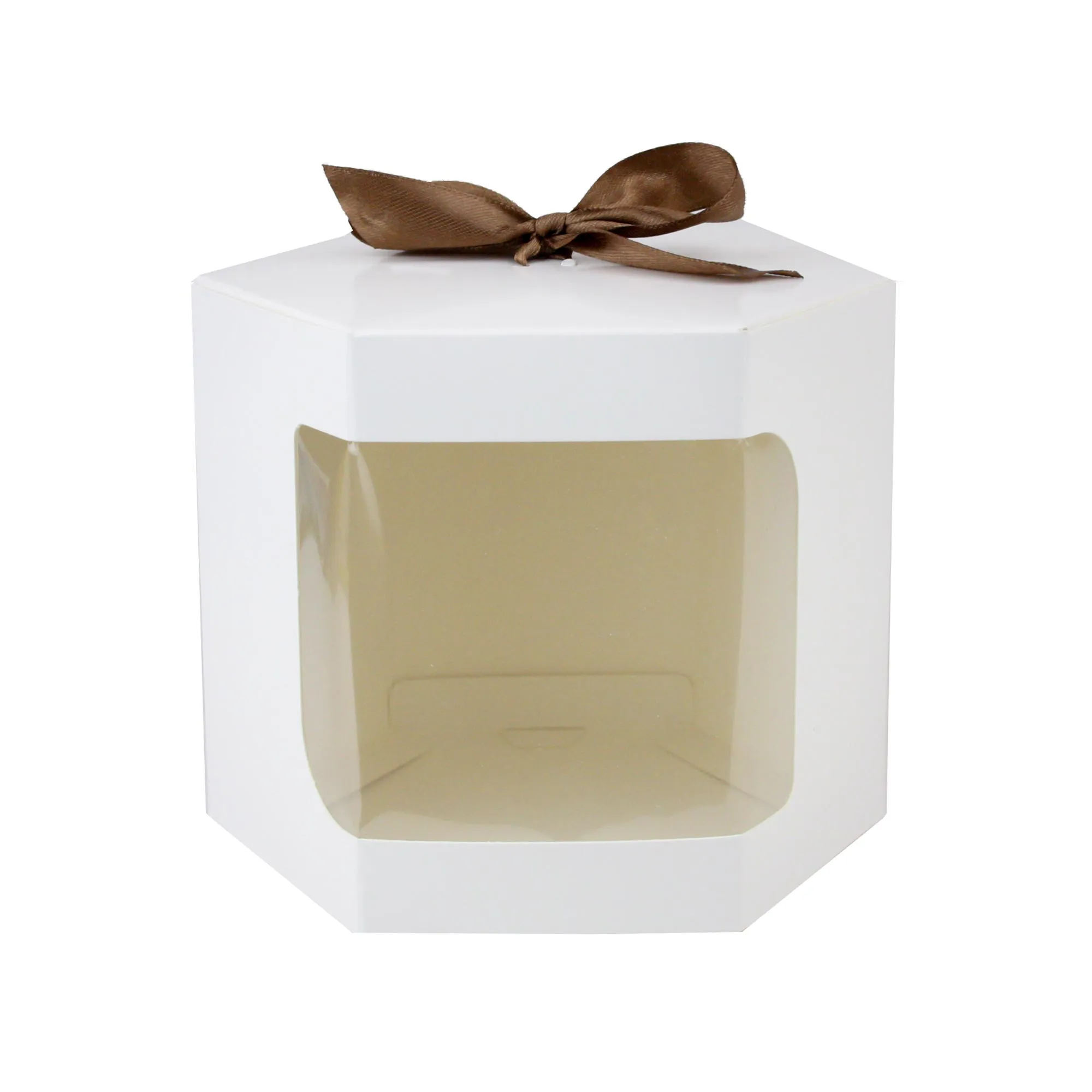 White Hexagon Kraft Gift Boxes Pack of 12 (Sizes Available)