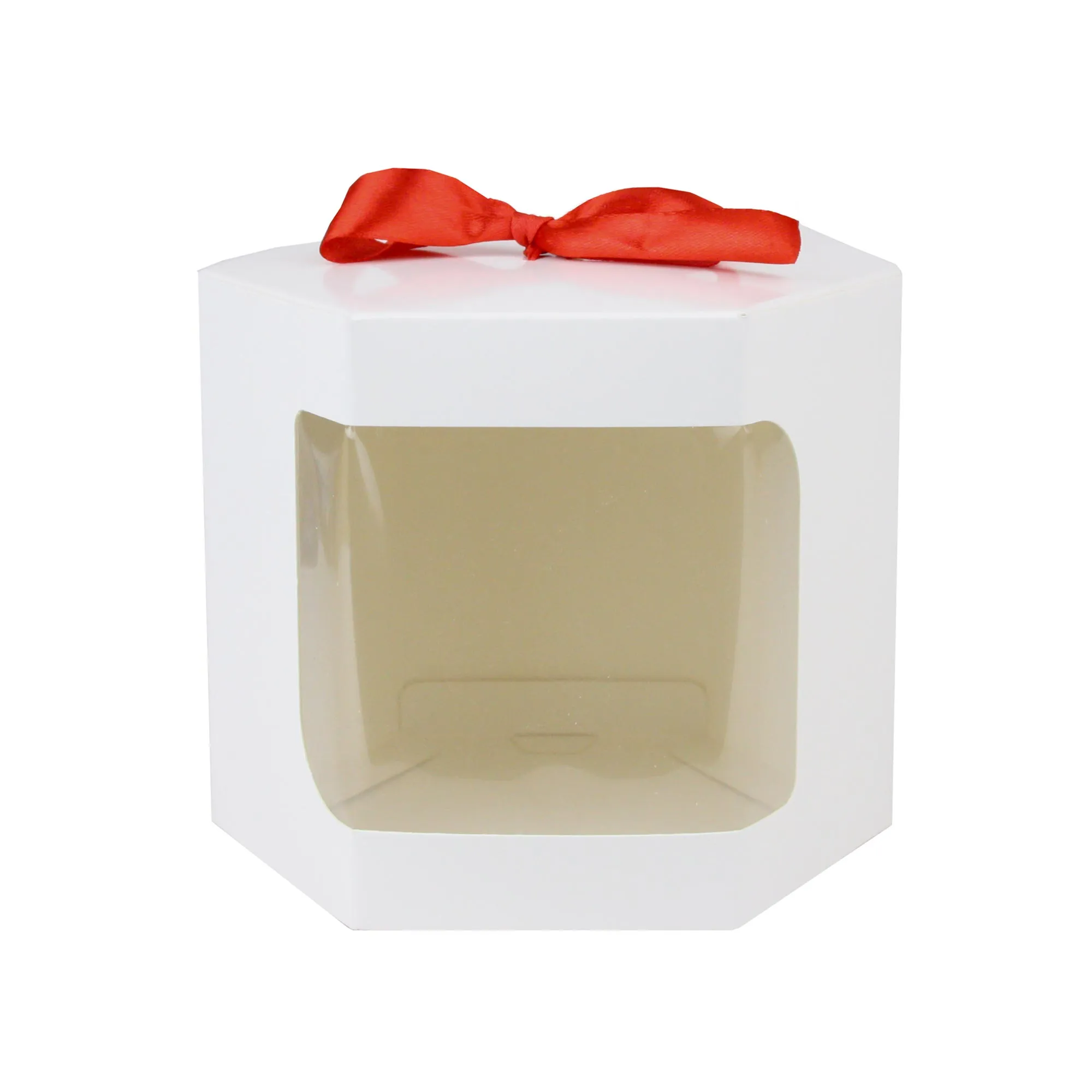 White Hexagon Kraft Gift Boxes Pack of 12 (Sizes Available)