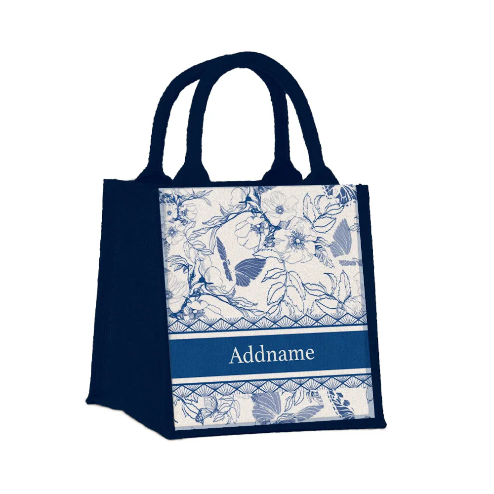 Wild Rose Artline Series Jute Tote Bag [FREE Custom Add Name]
