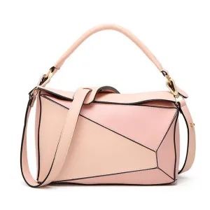 Women Faux-Leather Messenger Bag with Pillow Shape Design