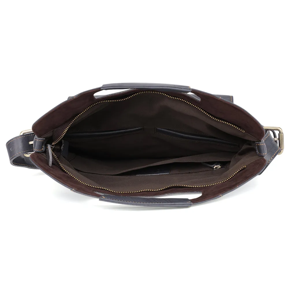 YAAGLE Mens  3-in-1 Leather Messenger Bag /Crossbody Bag /Briefcase Case /Vintage Genuine Leather College Backpack YG6388