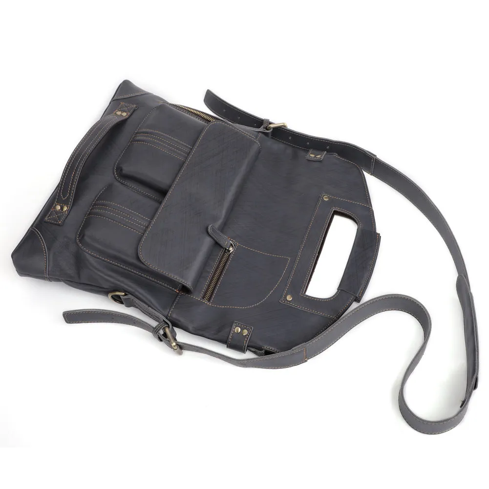 YAAGLE Mens  3-in-1 Leather Messenger Bag /Crossbody Bag /Briefcase Case /Vintage Genuine Leather College Backpack YG6388