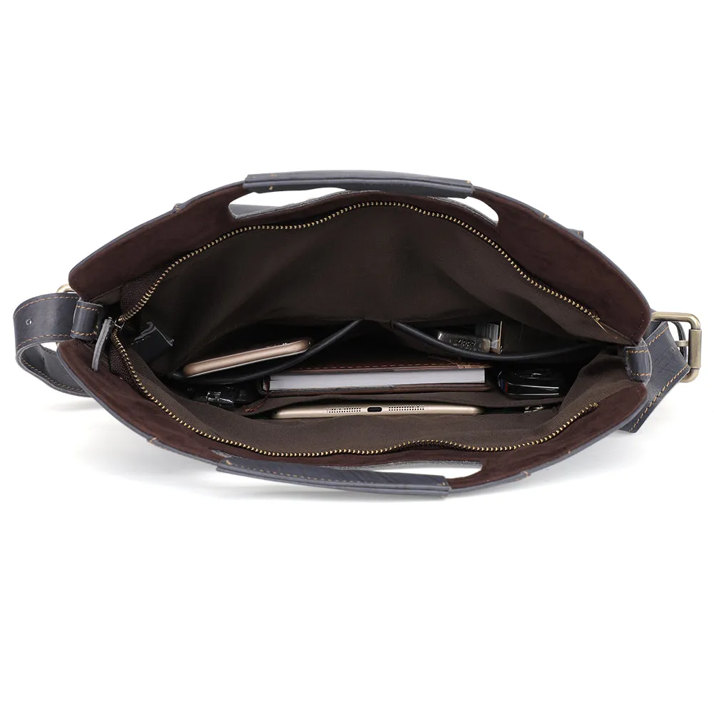 YAAGLE Mens  3-in-1 Leather Messenger Bag /Crossbody Bag /Briefcase Case /Vintage Genuine Leather College Backpack YG6388