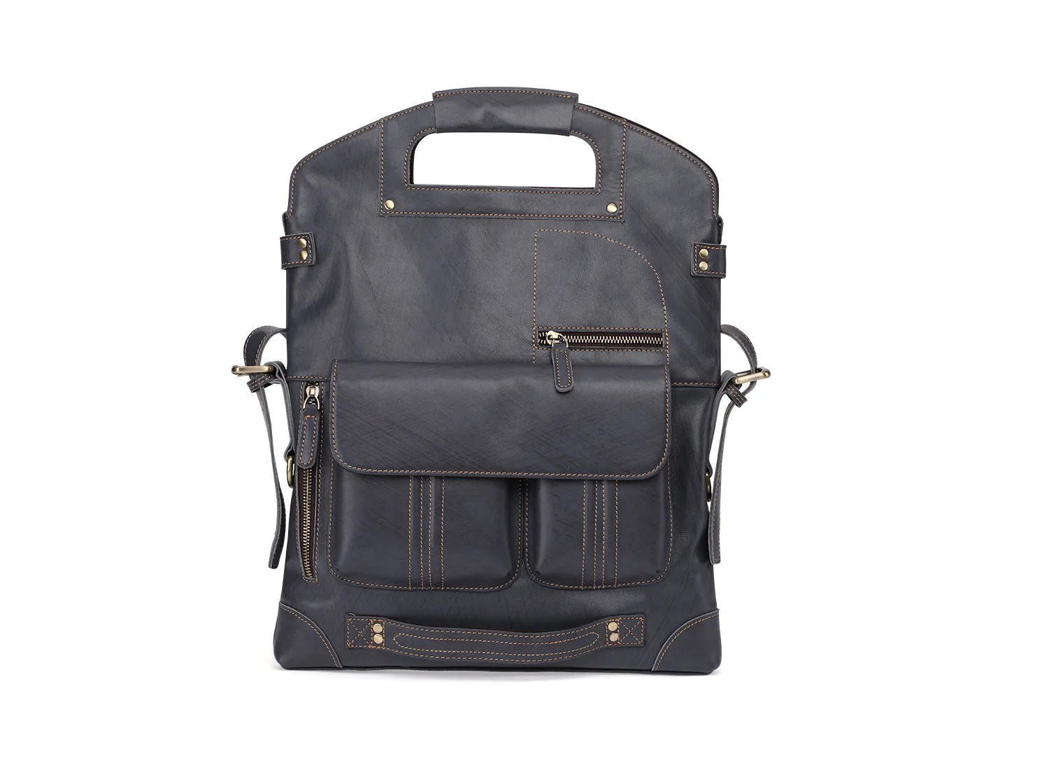YAAGLE Mens  3-in-1 Leather Messenger Bag /Crossbody Bag /Briefcase Case /Vintage Genuine Leather College Backpack YG6388