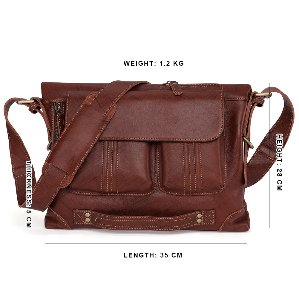 YAAGLE Mens  3-in-1 Leather Messenger Bag /Crossbody Bag /Briefcase Case /Vintage Genuine Leather College Backpack YG6388