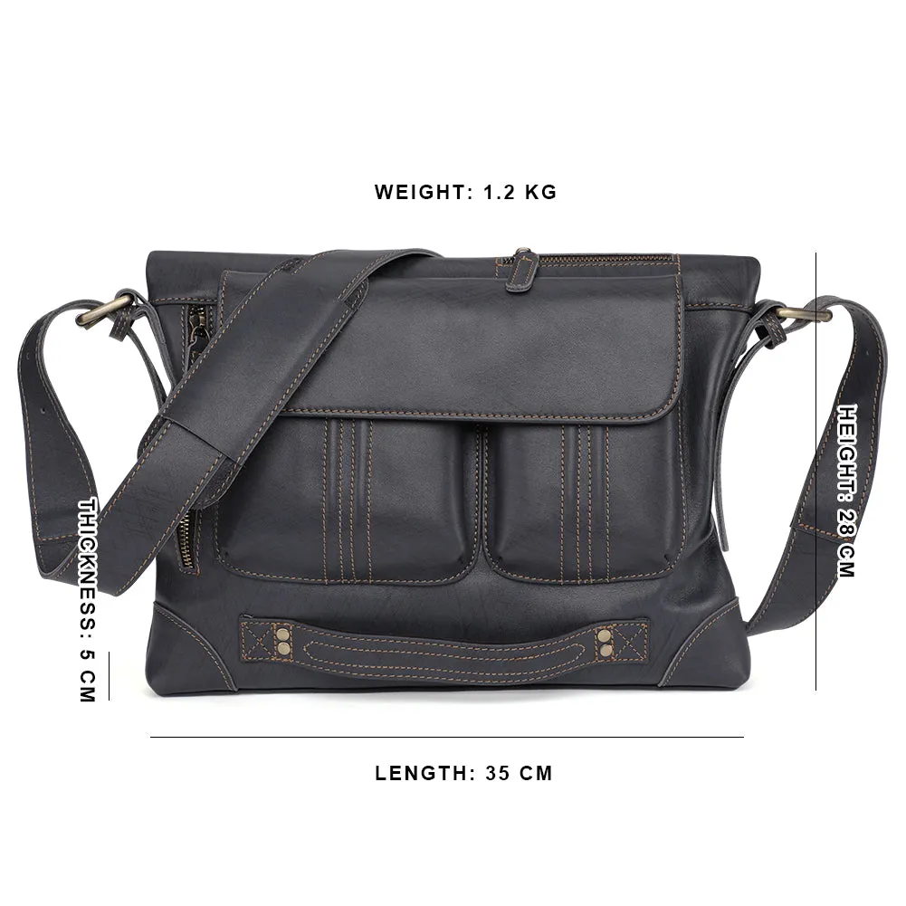 YAAGLE Mens  3-in-1 Leather Messenger Bag /Crossbody Bag /Briefcase Case /Vintage Genuine Leather College Backpack YG6388